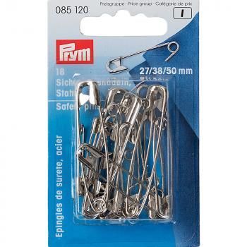 Булавки английские Prym 085120 27/38/50 мм 18 шт серебро