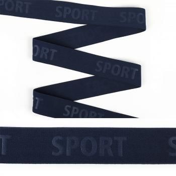 Резинка TBY 35 мм с надписью SPORT 54993 темно-синий