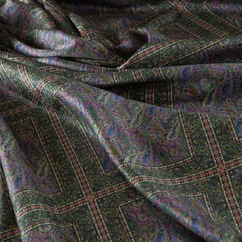 Шерсть-шелк плательная Etro 066-19195 зеленый принтованный