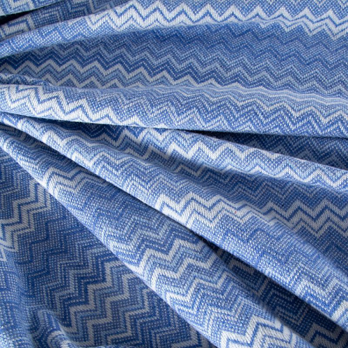 Трикотаж шерстяной вязаный Missoni 056-19778 бело-голубой