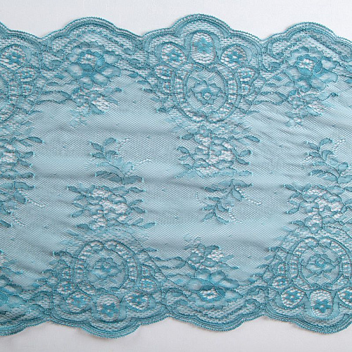 Кружево эластичное 310 мм Ф01-0085 бирюзовый жемчуг