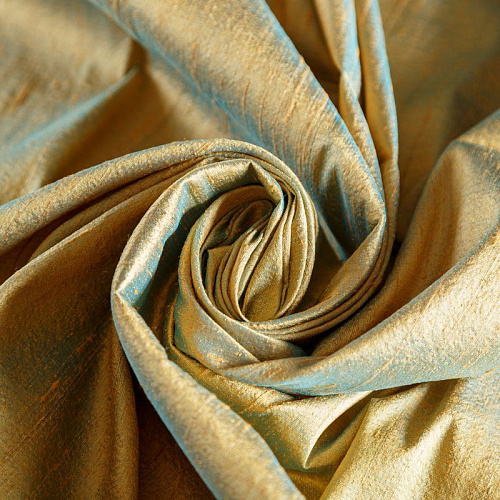 Дикий шелк 016-04756 мятно-золотистый однотонный