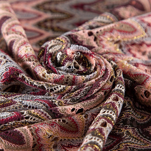 Трикотаж ажурный Missoni 056-20126 бордо мультиколор